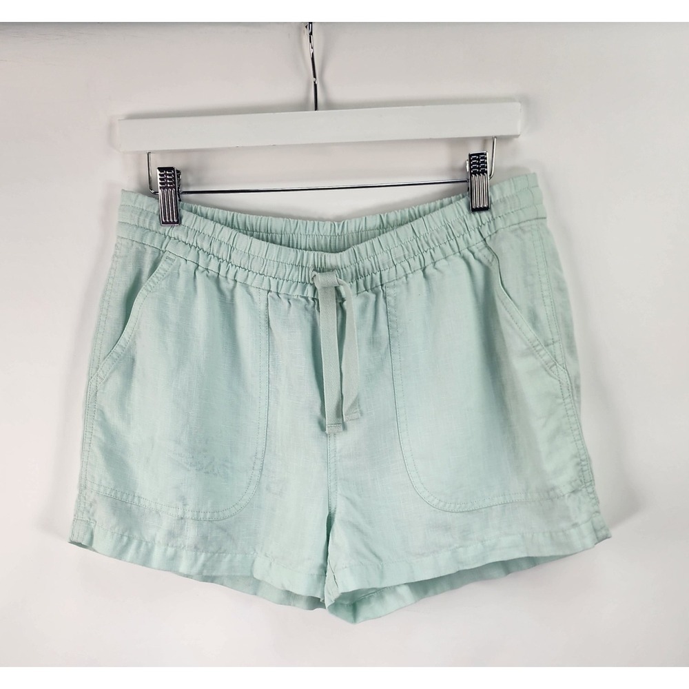 J.Crew Re-Imagined Shorts Women's S Mint Green Linen Blend Elastic Waist Pockets